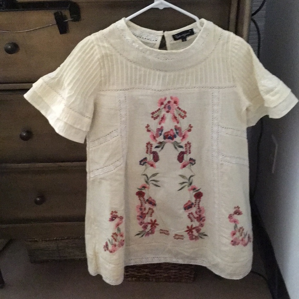 Boho Floral Festival Mini Off White Mini Dress